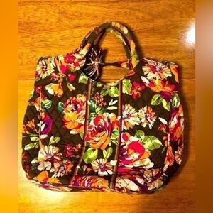 Vera Bradley English Rose Floral Tote Satchel Handbag